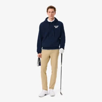 Camisola com capuz de golfe em malha polar estampada para homem