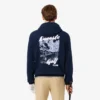 Camisola com capuz de golfe em malha polar estampada para homem