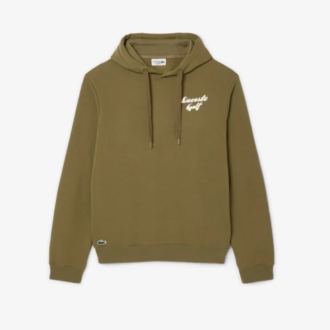Camisola com capuz de golfe em malha polar estampada para homem