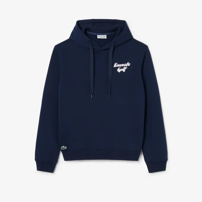 Camisola com capuz de golfe em malha polar estampada para homem