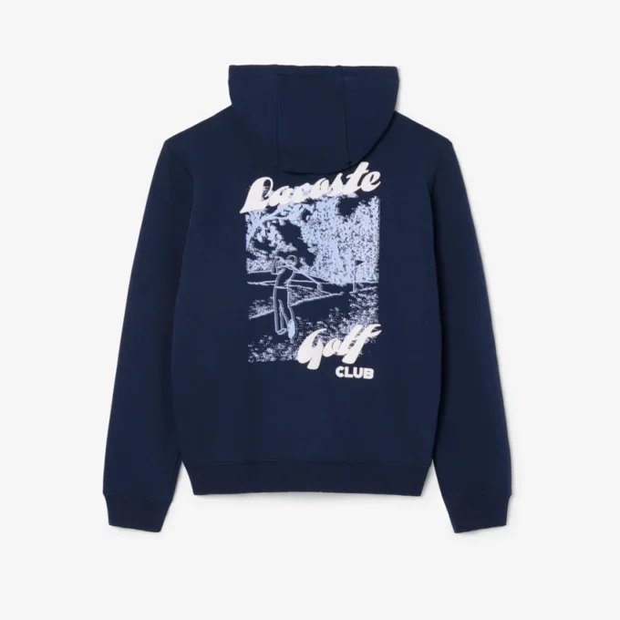Camisola com capuz de golfe em malha polar estampada para homem