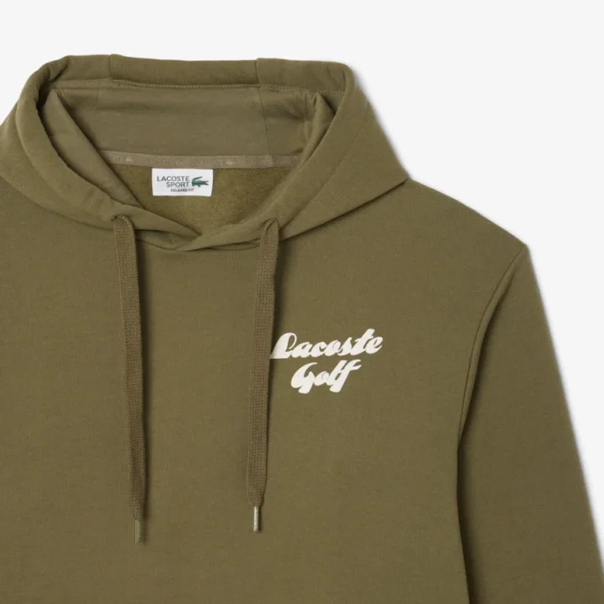 Camisola com capuz de golfe em malha polar estampada para homem