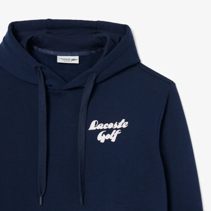 Camisola com capuz de golfe em malha polar estampada para homem
