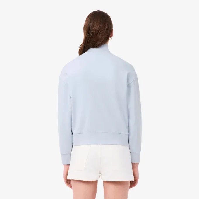 Camisola com capuz e fecho de correr, corte descontraído