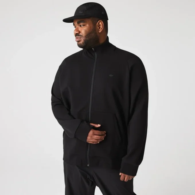 Camisola com capuz e fecho de correr de gola alta para homem