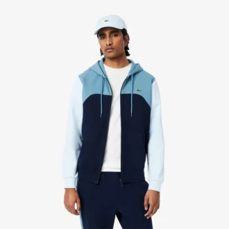Camisola com capuz e fecho de correr para homem