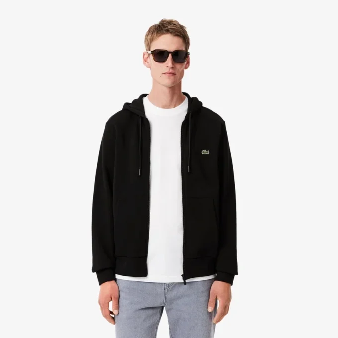 Camisola com capuz e fecho de correr para homem
