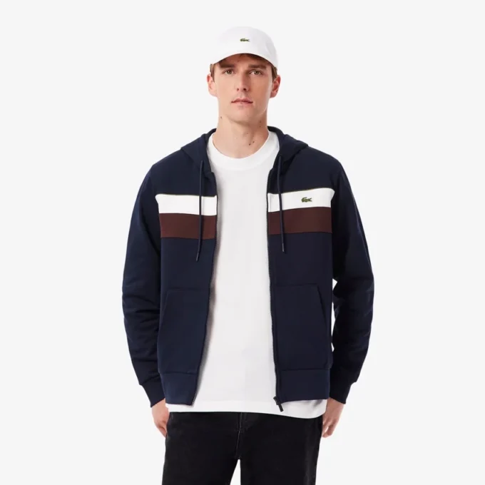 Camisola com capuz e fecho de correr para homem