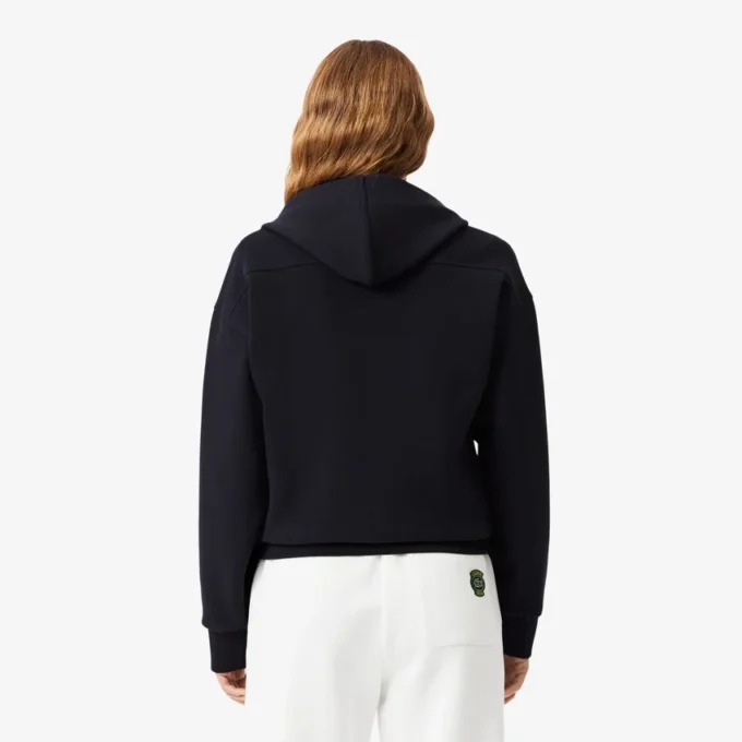 Camisola com capuz e fecho de correr para mulher