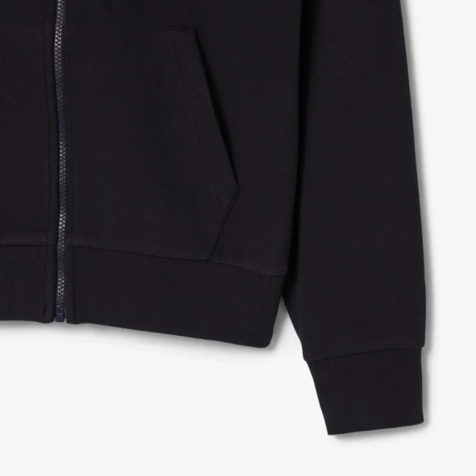 Camisola com capuz e fecho de correr para mulher
