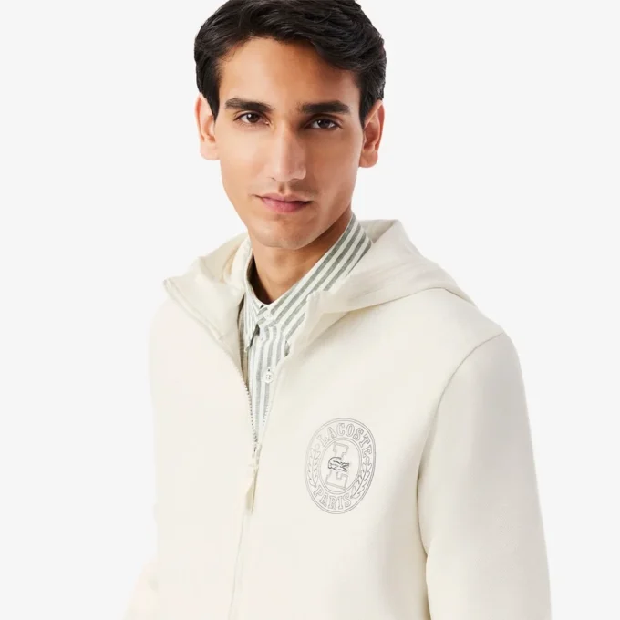 Camisola com capuz e fecho de correr Piqua de corte clássico para homem