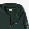 Camisola com capuz e fecho em malha polar estampada para criança