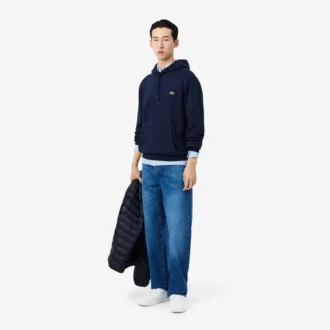 Camisola com capuz em malha de algodão para homem