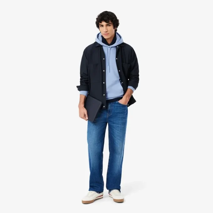 Camisola com capuz em malha de algodão para homem