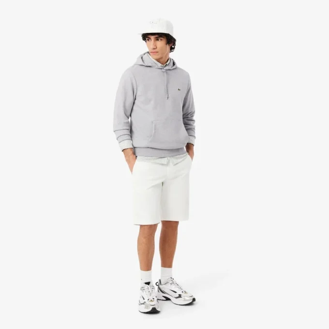Camisola com capuz em malha de algodão para homem