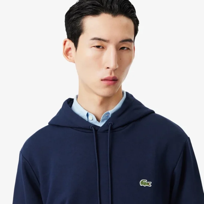 Camisola com capuz em malha de algodão para homem