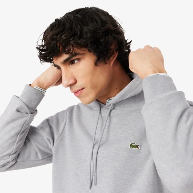 Camisola com capuz em malha de algodão para homem
