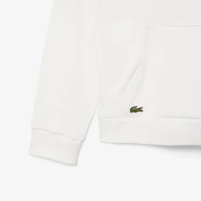 Camisola com capuz em malha polar bordada