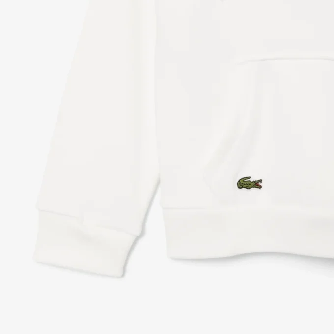 Camisola com capuz em malha polar bordada