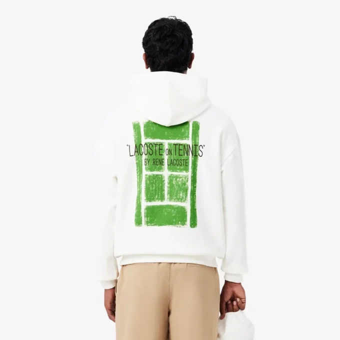 Camisola com capuz em malha polar com estampado múltiplo