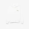Camisola com capuz em malha polar com estampado múltiplo