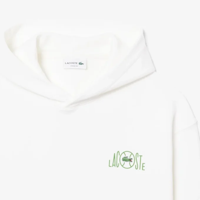 Camisola com capuz em malha polar com estampado múltiplo