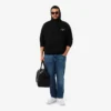 Camisola com capuz em malha polar com estampado múltiplo para homem