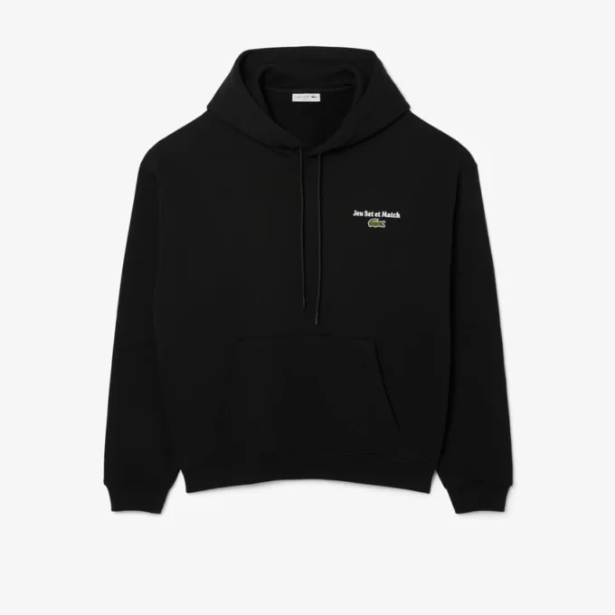 Camisola com capuz em malha polar com estampado múltiplo para homem