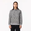 Camisola com capuz em malha polar com monograma para homem