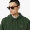 Camisola com capuz em malha polar com monograma para homem
