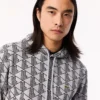 Camisola com capuz em malha polar com monograma para homem