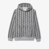Camisola com capuz em malha polar com monograma para homem