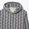 Camisola com capuz em malha polar com monograma para homem