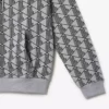 Camisola com capuz em malha polar com monograma para homem