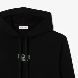 Camisola com capuz em malha polar de corte descontraído para mulher