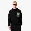 Camisola com capuz em malha polar estampada para homem