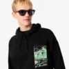 Camisola com capuz em malha polar estampada para homem