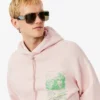 Camisola com capuz em malha polar estampada para homem