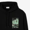 Camisola com capuz em malha polar estampada para homem