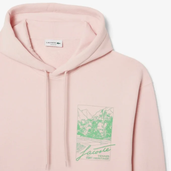Camisola com capuz em malha polar estampada para homem