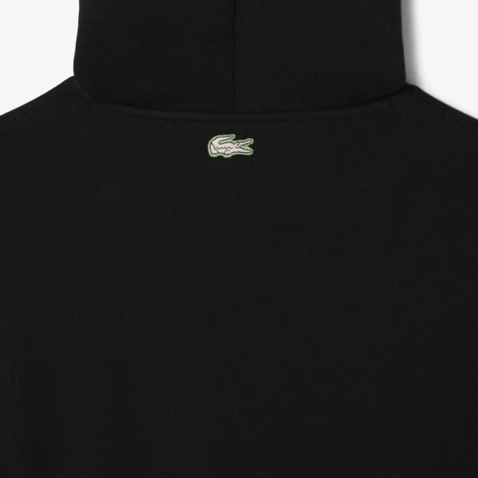 Camisola com capuz em malha polar estampada para homem