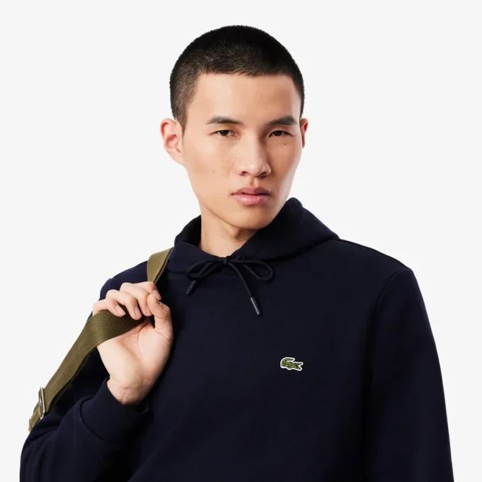 Camisola com capuz em malha polar para homem