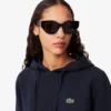 Camisola com capuz em piqué de corte descontraído para mulher