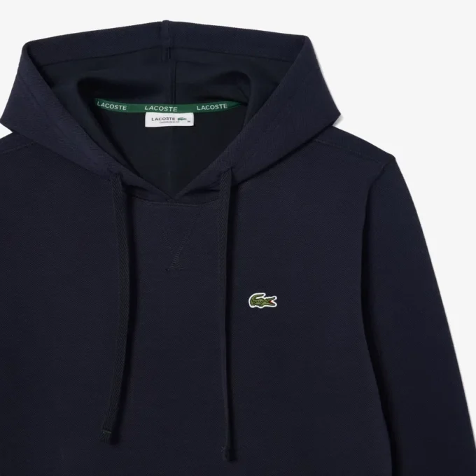 Camisola com capuz em piqué de corte descontraído para mulher