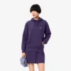 Camisola com capuz em piqué para mulher