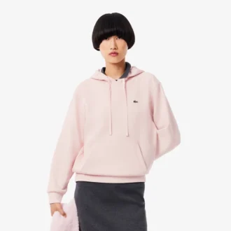 Camisola com capuz em piqué para mulher
