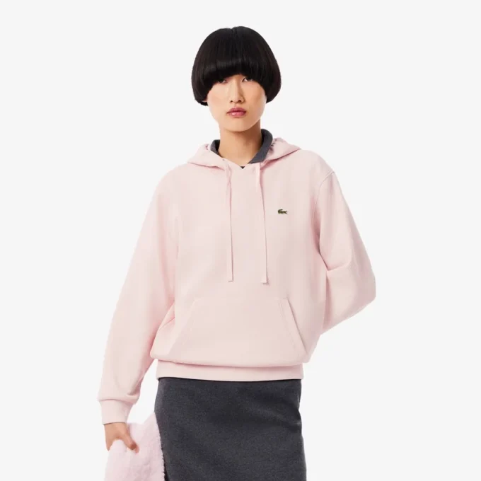 Camisola com capuz em piqué para mulher