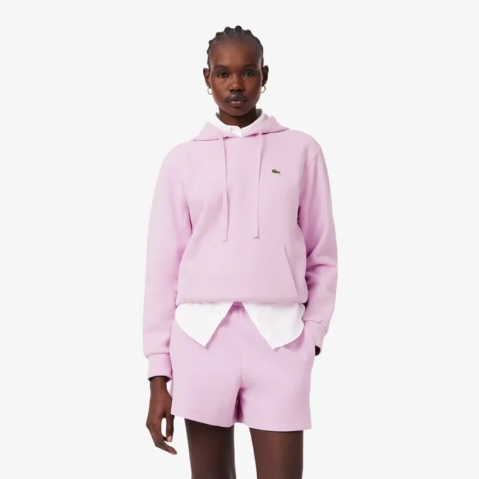 Camisola com capuz em piqué para mulher
