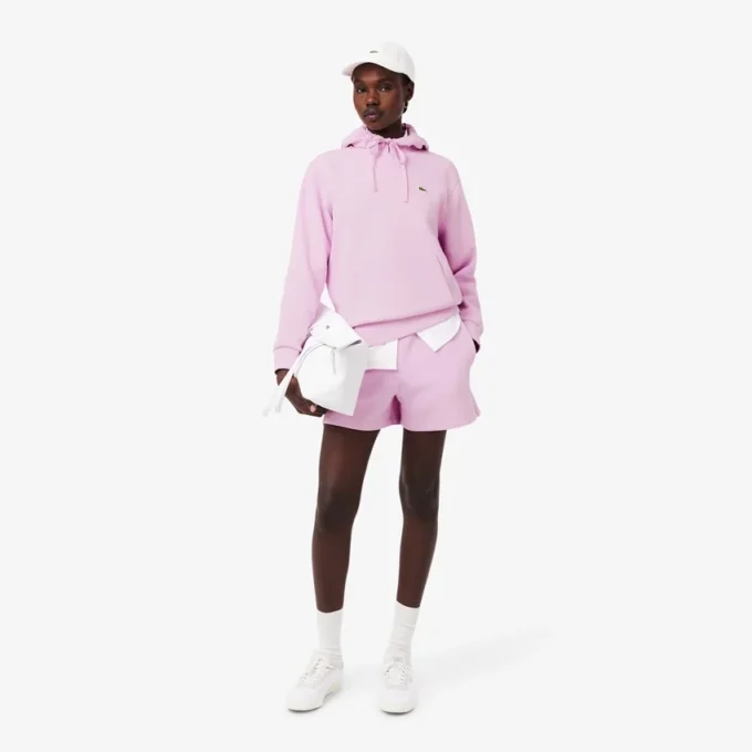Camisola com capuz em piqué para mulher