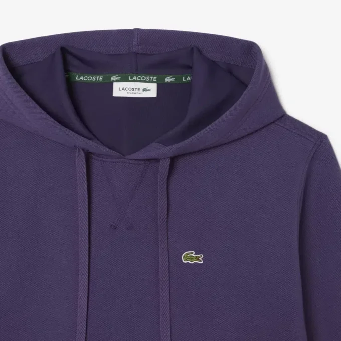 Camisola com capuz em piqué para mulher